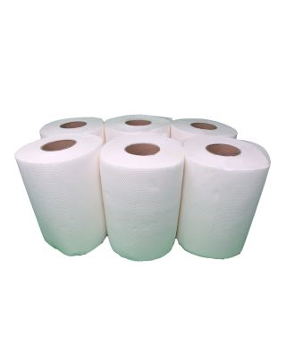 Pewodi 6X Lite Papierhandtuchrolle Putztuch Papierhandtuchrolle Putzpapier Papierhandtücher 2-lagig
