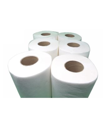 6 Handtuchrolle Papierhandtuchrolle Putzpapier Putztuchrollen 2-lagig Zellstoff 320 Blatt